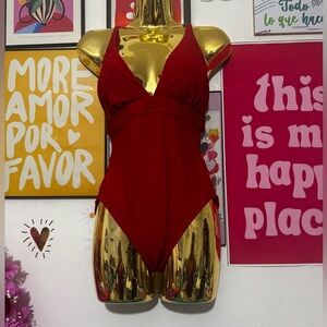 New Time and Tru Women’s One-Piece Swimsuit - Size S (4-6) - Red
